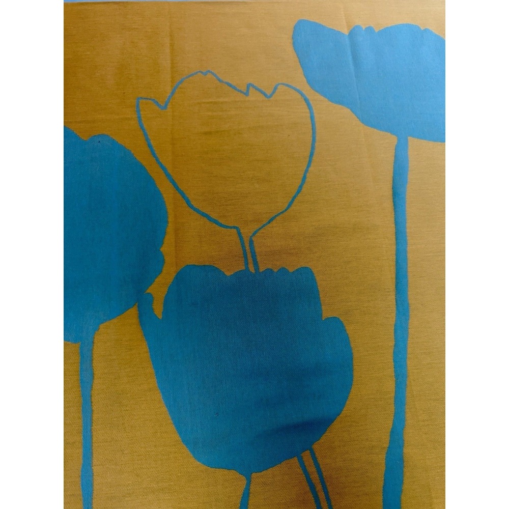 Robert Leheros Moutet rare French Flowers tablerunner Gorgeous Blues Yellows NEW - Picture 7 of 8